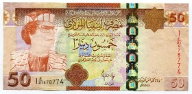 Libya 50 Dinars 2008
P# 75; № 678774; XF-AUNC