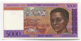 Madagascar 5000 Francs 1995
P# 78a; UNC; Sign. 4