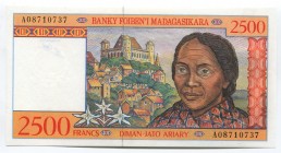 Madagascar 2500 Francs 1998
P# 81; № A 08710737; UNC