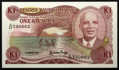 Malawi 1 Kwacha 1986
P# 19a; № G29-730662; UNC
