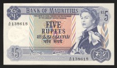 Mauritius 5 Rupees 1967
P# 30c; A/41 138618; UNC