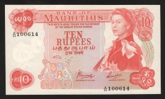 Mauritius 10 Rupees 1967 Rare
P# 31c; A/54 100614; UNC