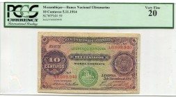 Mozambique 10 Centavos 1914 PCGS VF 20
P# 53; № A0009940; PCGS 20; VF