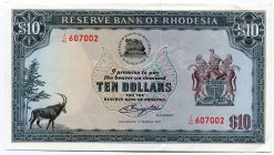 Rhodesia 10 Dollars 1976
P# 37; XF+