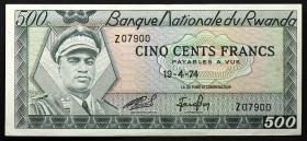 Rwanda 500 Francs 1974
P# 11a; № Z07900; UNC