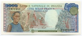 Rwanda 5000 Francs 1988
P# 22; UNC