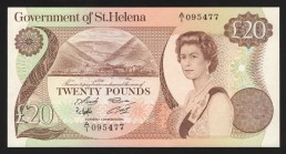 Saint Helena 20 Pounds 1986 Rare
P# 10; A/1 095477; UNC