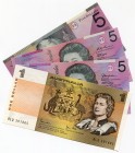 Australia Lot of 4 Banknotes 1983 - 2002
Various Dates & Denominations; UNC