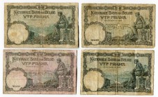 Belgium Nice Lot of 4 Rare Banknotes 1928 - 1938, With Error "1988"
P# (x2) 97a; 108a,x