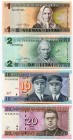 Lithuania Lot of 4 Banknotes 1993 - 2007
Various Dates & Denominations; Mostly UNC