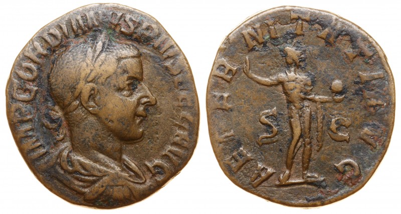 Roman Empire Gordian III AE Sestertius 240 A.D.
Ric 297(a); Bronze 15.65g.; IMP...