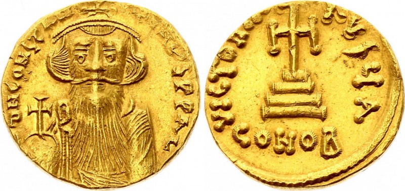 Byzantium Solidus 654 - 659
Constans II. 641-668; Constantinopolis, 1. Offizin,...