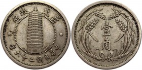 China East Hopei 1 Chao 1937
Y# 519; Nickel 4,5 g.; AU