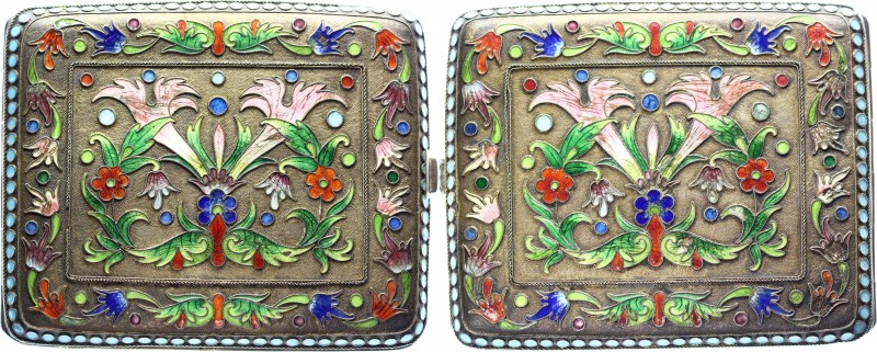 China Old Cigaret Case in Multicolored Enamels 1920
Silver 120,53g.; 102x88 mm....