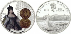 Niue 1 Dollar 2013 "Anna Ioannova" R!
KM# 1170; Silver Proof with colour and gold printing; Replicas of the Russian Emperor coins – Anna Ioannova