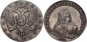 Russia 1 Rouble 1743 СПБ Old Collectors Copy
Bit# No; Silver 25,3g.; Collectors Copy; XF