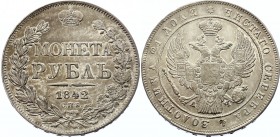 Russia 1 Rouble 1842 СПБ АЧ
Bit# 200; Silver; XF