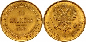 Russia - Finland 10 Markkaa 1878
Bit# 614; Gold 3,3g.; AUNC