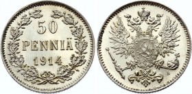 Russia - Finland 50 Pennia 1914 S
Bit# 405; Silver 2.54g; Prooflike Surface; Amazing Collectible Piece! BUNC with Outstanding Full Mint Luster!