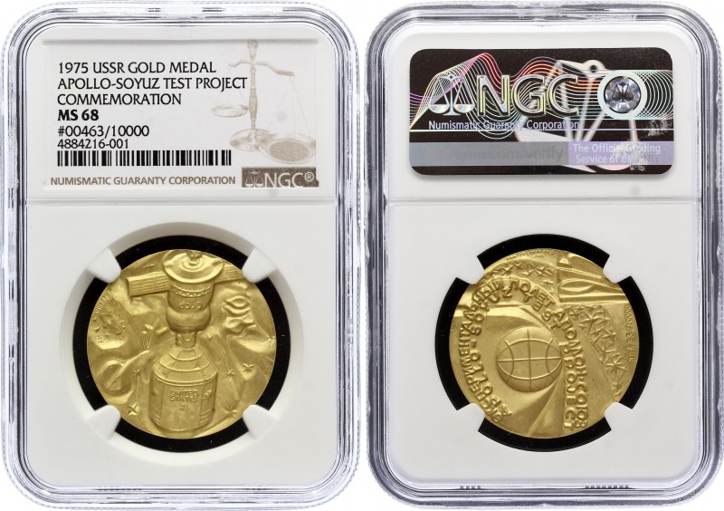 Russia - USSR Gold Medal "Experimental Flight of Apollon-Soyuz" 1975 NGC MS 68
...