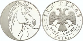 Russia 3 Roubles 2014
CBR# 5111-0269; Silver Proof; The Year of the Horse