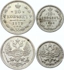 Russia Lot of 10 & 20 Kopeks 1879 & 1880
Silver