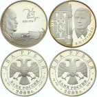 Russia Lot of 2 Coins 2 Roubles 2008
Silver Proof; Outstanding Personalities of Russia; Various Motives
