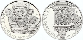 Czech Republic 200 Korun 2006 PROOF
KM# 83; Silver Proof; 400th Anniversary of the Death of Matěj Rejsek; Mintage 6,500
