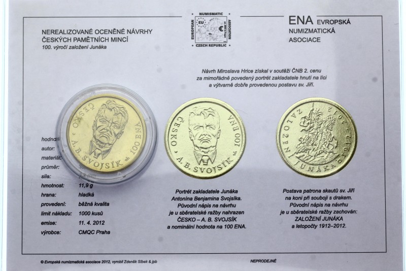 Czech Republic Medal "100 Anniversary of A.B. Svojsik " 2012
11.9g 30mm; Mintag...