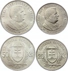 Slovakia Lot of 20 & 50 Korun 1939 & 1944
Silver; Jozef Tiso; UNC