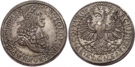 Austria 2 Thaler 1680 Hall Leopold I
KM# 1119.1; Dav. 3247, Silver; AUNC.