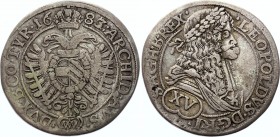 Austria 15 Kreuzer 1683 MWM - Vienna
KM# 1170; Silver; Leopold I