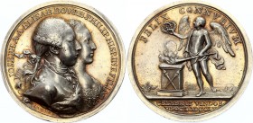 Austria Silver Medal Wedding of Joseph & Elisabeth 1760
Maximilian III. Joseph. 1745-1777, IOSEPH. A. A. ELISAB. BOVRB. PHILIP. HISP. INF. FILIA , bu...