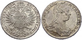 Austria Thaler 1780 SF Original strike!
Dav. 1150, KM# 22. Holy Roman Empire. Haus Habsburg. Maria Theresia. Gunzburg Mint. Silver, AU-UNC, mint lust...