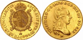 Austria Sovrano 1788 M
KM# 226; Duchy of Milan. Joseph II. Gold (.900), 10.57g. AUNC, mint luster.