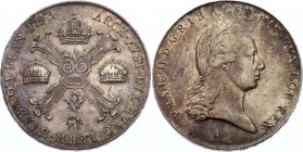 Austrian Netherlands Kronenthaler 1793 A
KM# 62.1; Franz II. Silver, nice toning. XF.