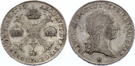 Austrian Netherlands Kronenthaler 1795 M
KM# 62.1; Milano Mint. Franz II. Silver, XF, remains of mint luster.