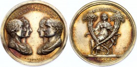 Austria - France Medal Wedding of Maria Louise in Wien 1810
Medal 1810 (by Stuckhart) on the marriage with Maria Louise. The busts of Francis II and ...
