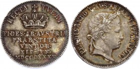 Austria Silver Medal for Ferdinand I Homage in Vienna 1835
Ferdinand I of Austria, Austrian Empire. Silver 5.44g 19mm