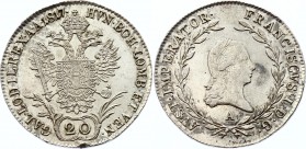 Austria 20 Kreuzer 1817 A
KM# 2143; Franz I. Silver, AUNC, mint luster.