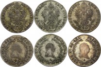 Austria Lot of 3 Coins 20 Kreuzer 1802 A - Wien
KM# 2139; Silver; Franz II
