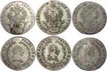Austria Lot of 3 Coins 20 Kreuzer 1803 A - Wien
KM# 2139; Silver; Franz II