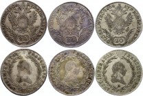Austria Lot of 3 Coins 20 Kreuzer 1808 A - Wien
KM# 2141; Silver; Franz I