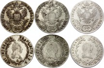 Austria Lot of 3 Coins 20 Kreuzer 1814 A - Wien
KM# 2142; Silver; Franz I