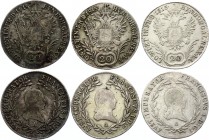 Austria Lot of 3 Coins 20 Kreuzer 1815 A - Wien
KM# 2142; Silver; Franz I