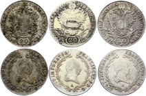Austria Lot of 3 Coins 20 Kreuzer 1818 A - Wien
KM# 2143; Silver; Franz I