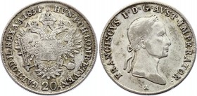 Austria 20 Kreuzer 1834 A
KM# 2147; Silver; Franz II