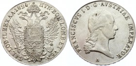 Austria Thaler 1824 A
KM# 2162; Francis I of Austria. Silver, XF.