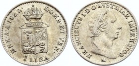 Austria Lombardy-Venetia 1/4 Lira 1822 M
C# 4.2; Franz I, Milan mint. Rare. Silver, AUNC