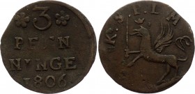 German States Pomerania 3 Pfennig 1806
KM# 422; Gustav III